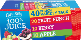 Capri Sun Variety Pack with Fruit Punch, Strawberry Kiwi & Pacific Cooler Juice Box Pouches (30 Ct Box) 6 Fl oz